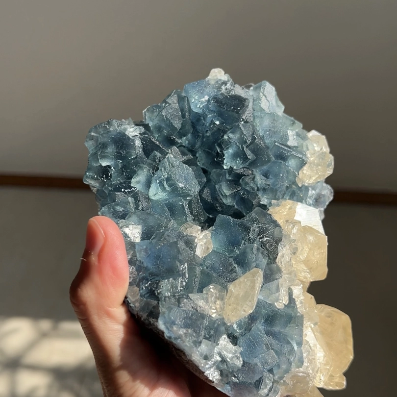 geode di Fluorite Blu e Calcite
